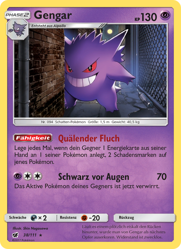 Gengar 38 — Crimson Invasion (German Pokémon TCG card)