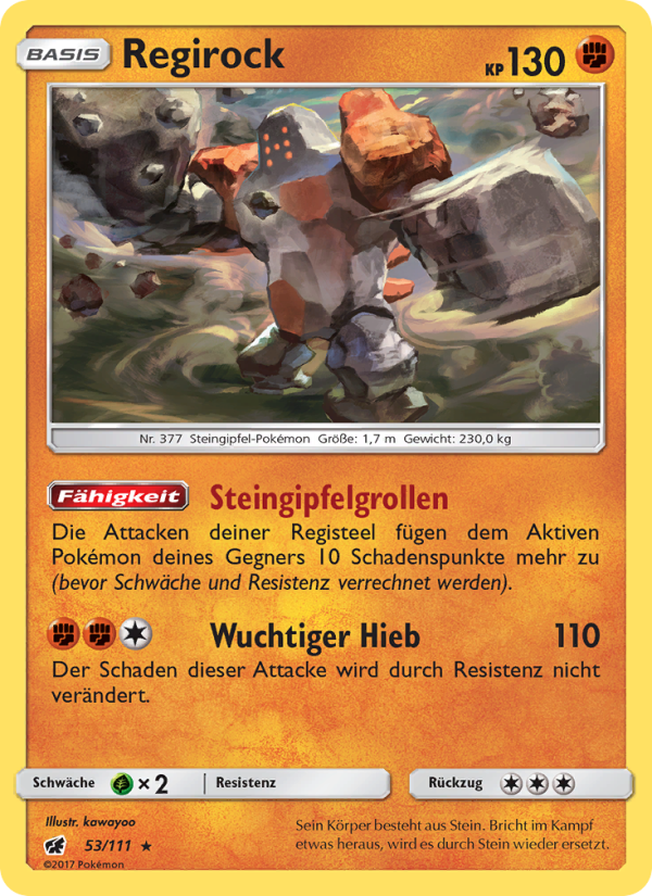 Regirock 53 — Crimson Invasion (German Pokémon TCG card)