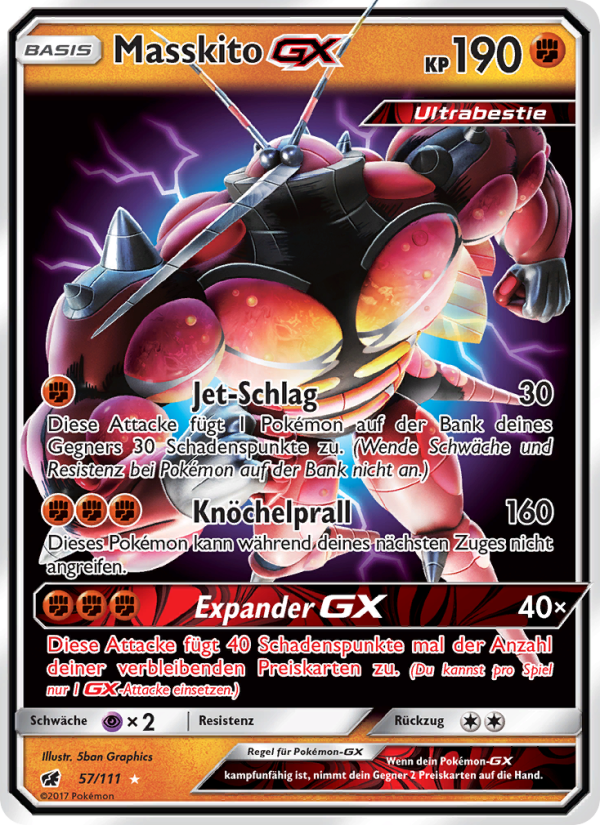 Masskito GX 57 — Crimson Invasion (German Pokémon TCG card)