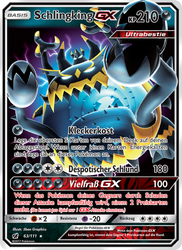 Schlingking GX 63 — Crimson Invasion (German Pokémon TCG card)