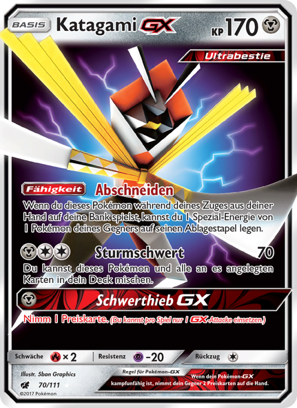 Katagami GX 70 — Crimson Invasion (German Pokémon TCG card)