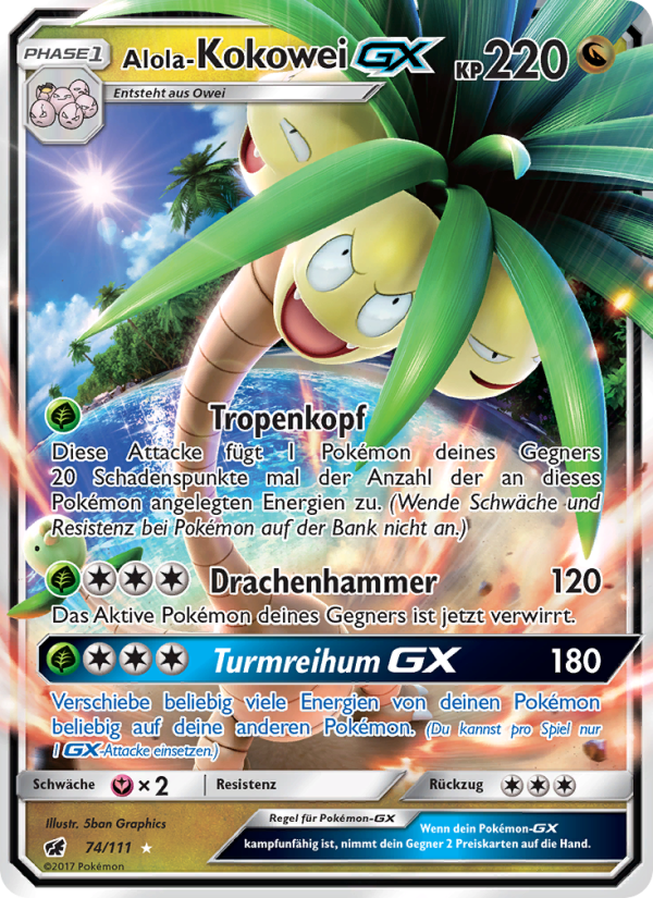 Alola-Kokowei GX 74 — Crimson Invasion (German Pokémon TCG card)