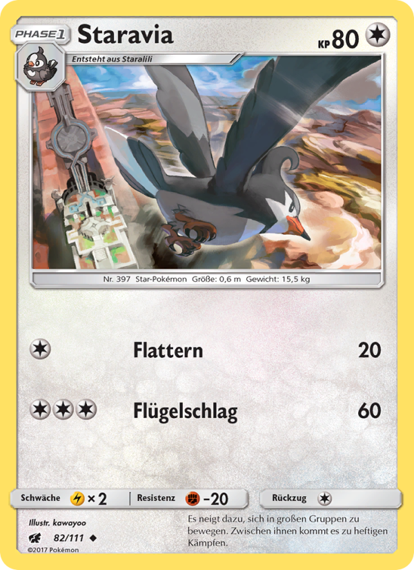 Staravia 82 — Crimson Invasion (German Pokémon TCG card)