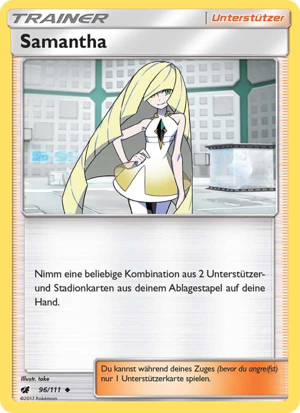 Samantha 96 — Crimson Invasion (German Pokémon TCG card)
