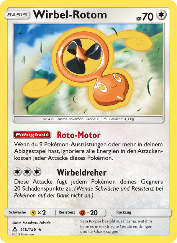 Wirbel-Rotom 110 — Ultra Prism (German Pokémon TCG card)