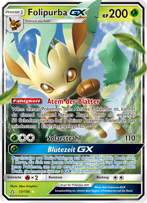 Folipurba GX 13 — Ultra Prism (German Pokémon TCG card)