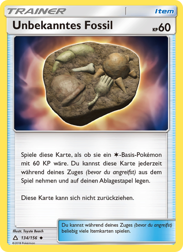 Unbekanntes Fossil 134 — Ultra Prism (German Pokémon TCG card)