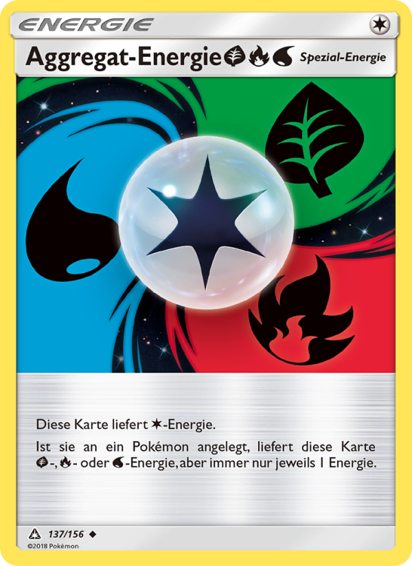 Aggregat-Energie GrassFireWater 137 — Ultra Prism (German Pokémon TCG card)