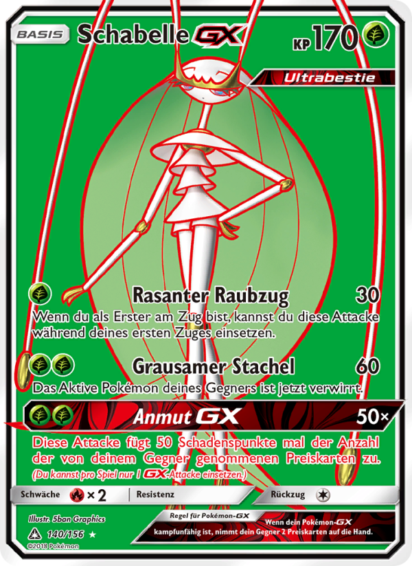 Schabelle GX 140 — Ultra Prism (German Pokémon TCG card)