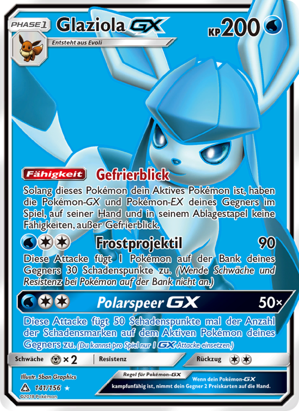 Glaziola GX 141 — Ultra Prism (German Pokémon TCG card)