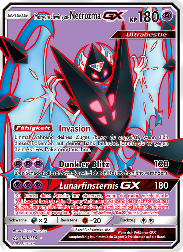 Morgenschwingen-Necrozma GX 143 — Ultra Prism (German Pokémon TCG card)