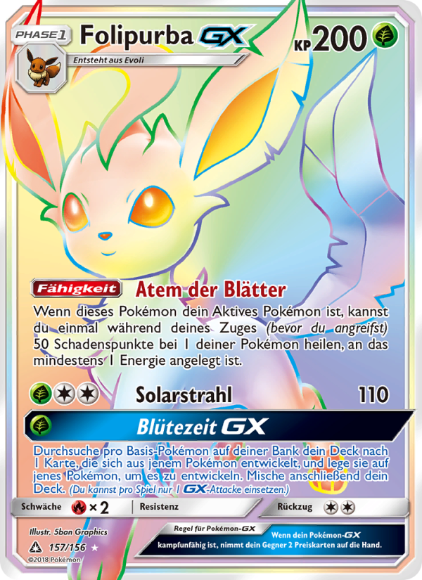 Folipurba GX 157 — Ultra Prism (German Pokémon TCG card)