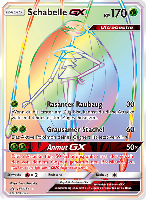 Schabelle GX 158 — Ultra Prism (German Pokémon TCG card)