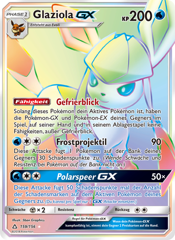 Glaziola GX 159 — Ultra Prism (German Pokémon TCG card)