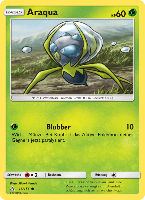 Araqua 16 — Ultra Prism (German Pokémon TCG card)