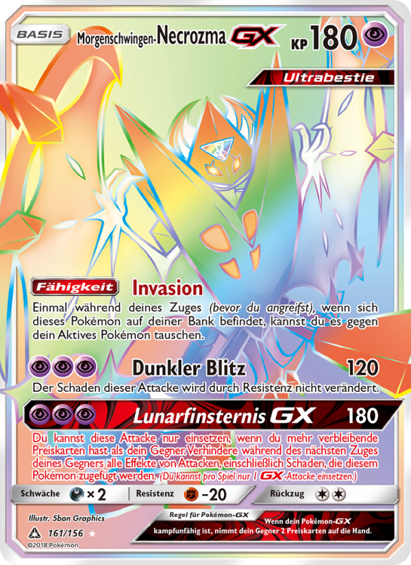 Morgenschwingen-Necrozma GX 161 — Ultra Prism (German Pokémon TCG card)