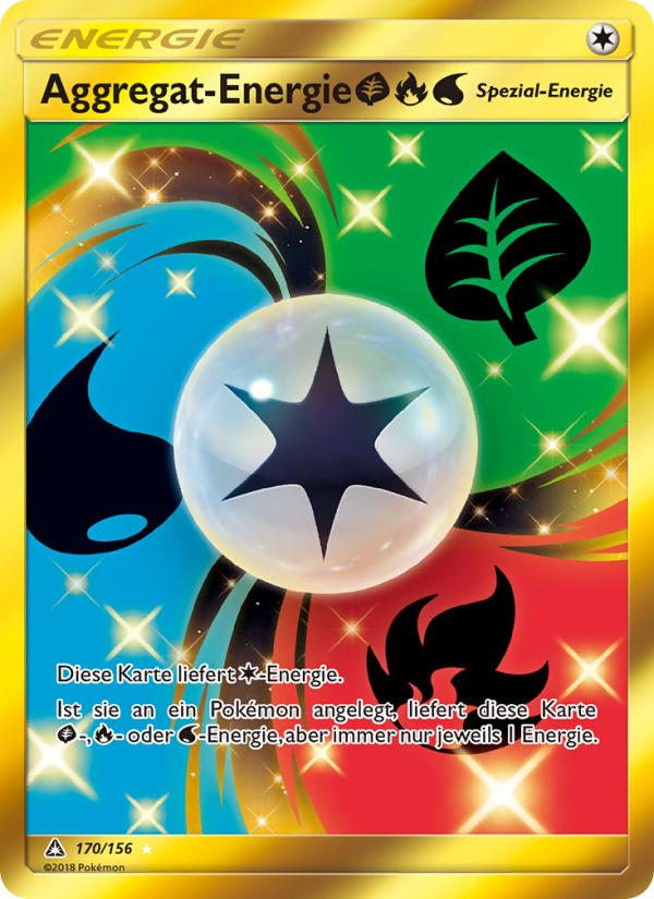 Aggregat-Energie GrassFireWater 170 — Ultra Prism (German Pokémon TCG card)