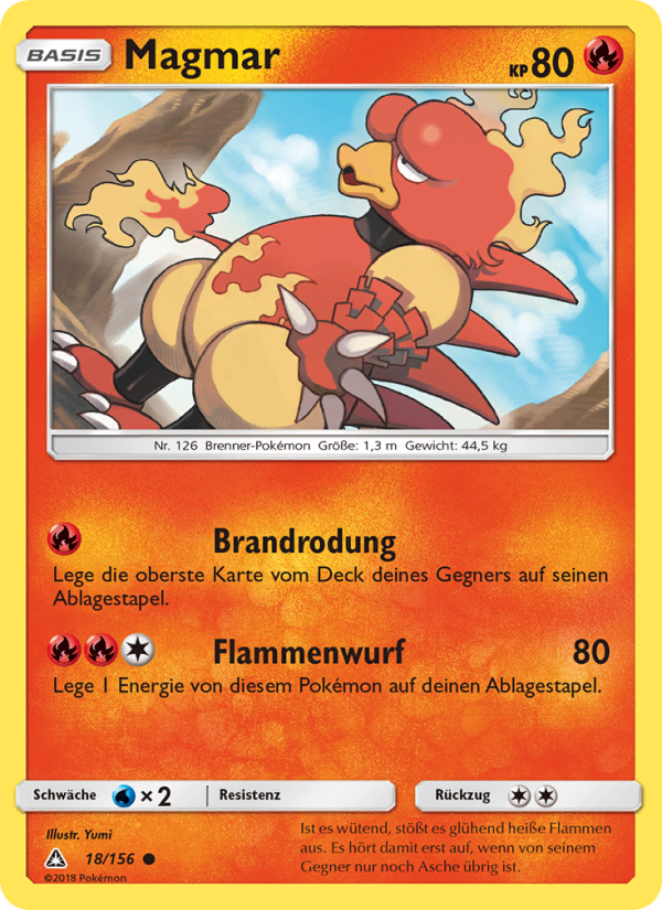 Magmar 18 — Ultra Prism (German Pokémon TCG card)