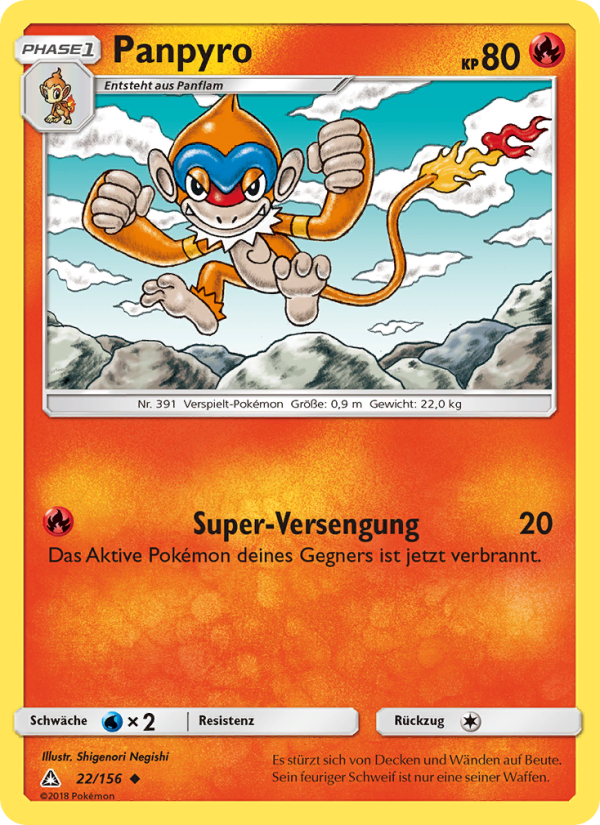 Panpyro 22 — Ultra Prism (German Pokémon TCG card)