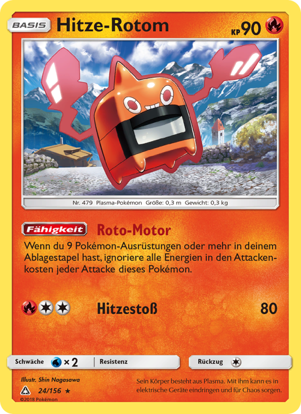 Hitze-Rotom 24 — Ultra Prism (German Pokémon TCG card)