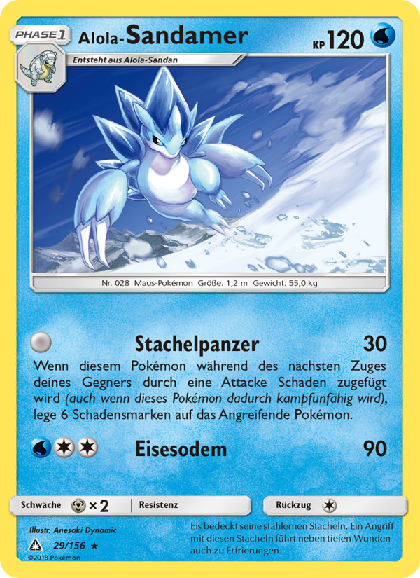 Alola-Sandamer 29 — Ultra Prism (German Pokémon TCG card)