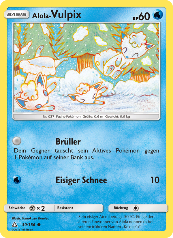 Alola Vulpix 30 — Ultra Prism (German Pokémon TCG card)