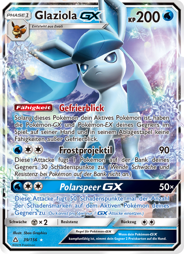 Glaziola GX 39 — Ultra Prism (German Pokémon TCG card)