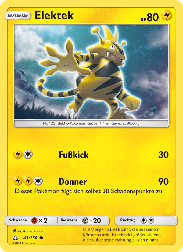 Elektek 43 — Ultra Prism (German Pokémon TCG card)