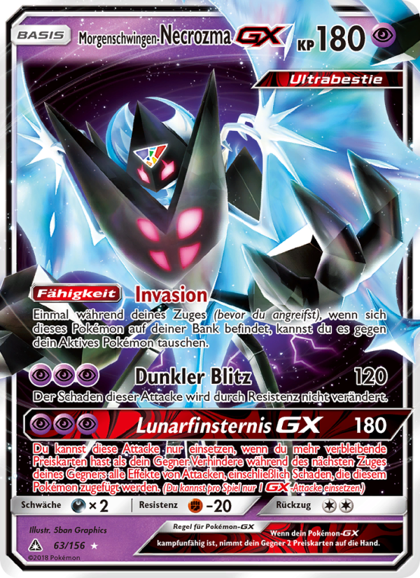 Morgenschwingen-Necrozma GX 63 — Ultra Prism (German Pokémon TCG card)