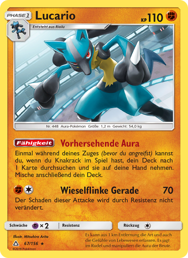 Lucario 67 — Ultra Prism (German Pokémon TCG card)