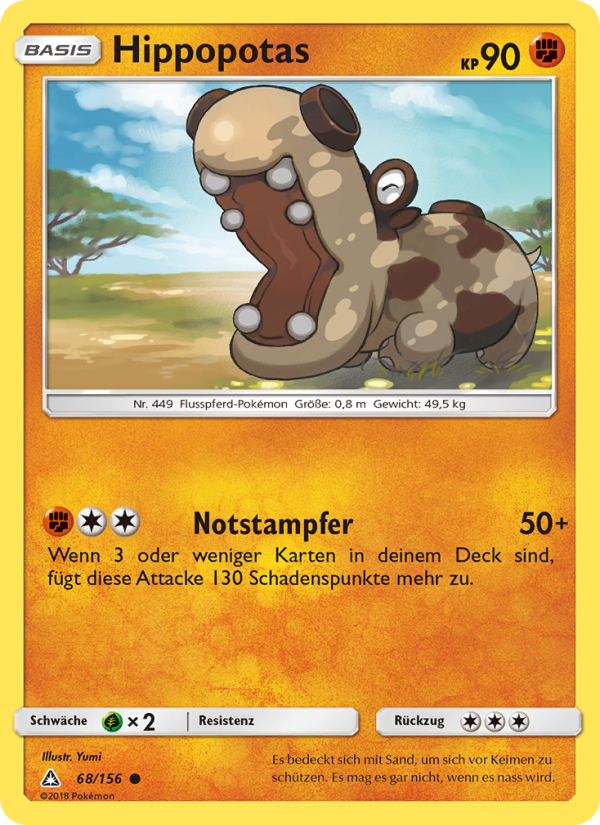Hippopotas 68 — Ultra Prism (German Pokémon TCG card)