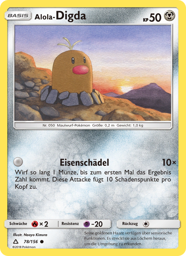 Alola-Digda 78 — Ultra Prism (German Pokémon TCG card)