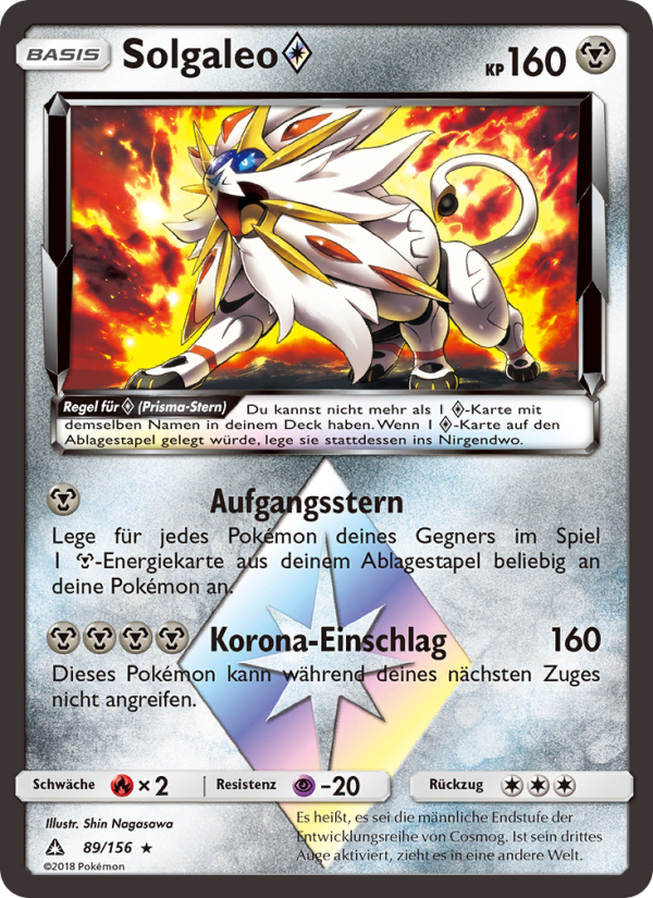 Solgaleo ◇ 89 — Ultra Prism (German Pokémon TCG card)