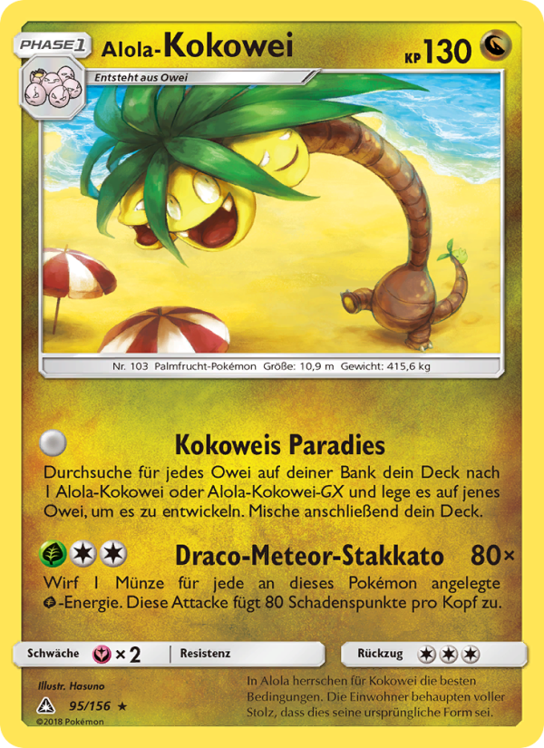 Alola-Kokowei 95 — Ultra Prism (German Pokémon TCG card)