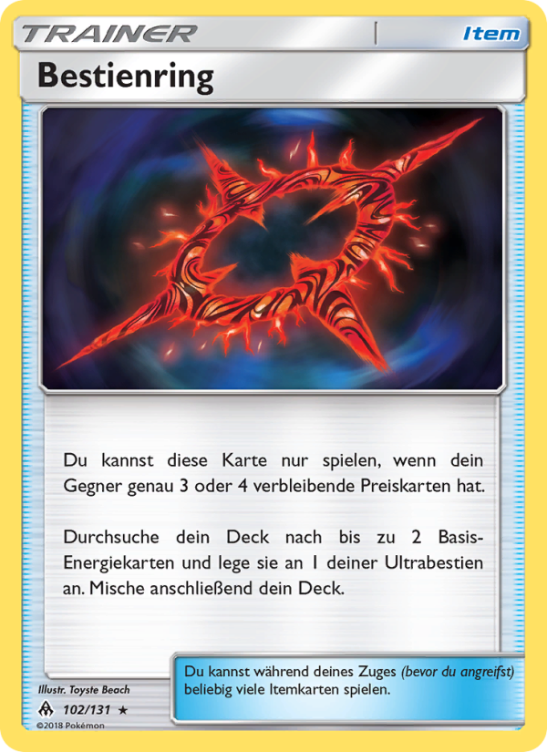 Bestienring 102 — Grauen Der Lichtfinsternis (German Pokémon TCG card)
