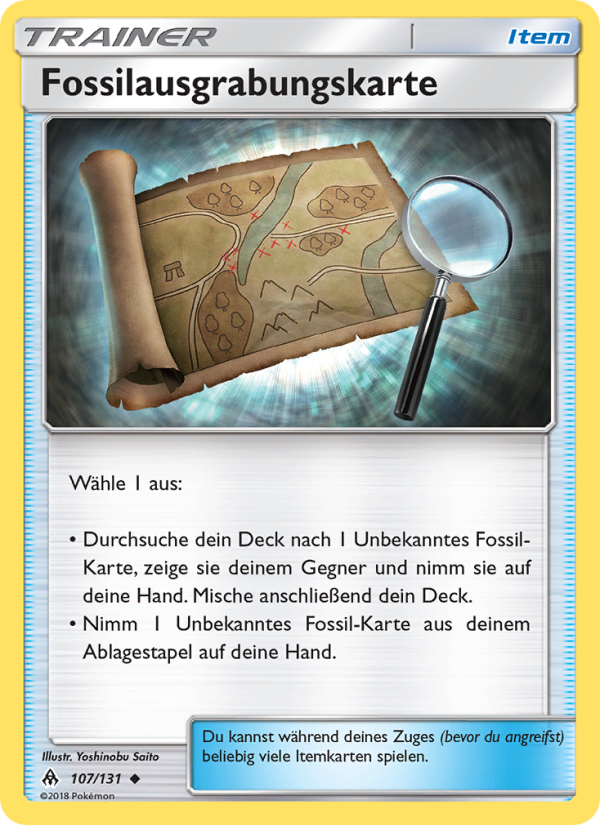 Fossilausgrabungskarte 107 — Grauen Der Lichtfinsternis (German Pokémon TCG card)