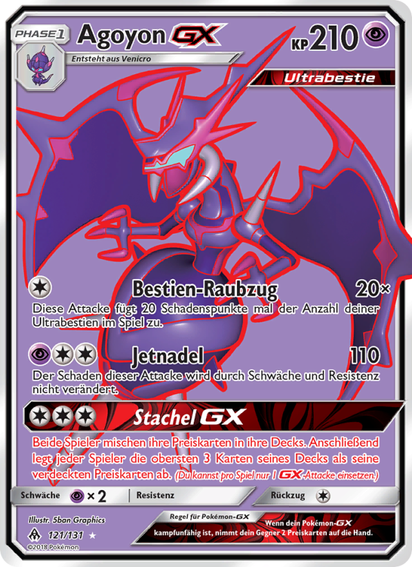 Agoyon GX 121 — Grauen Der Lichtfinsternis (German Pokémon TCG card)