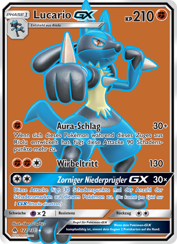 Lucario GX 122 — Grauen Der Lichtfinsternis (German Pokémon TCG card)