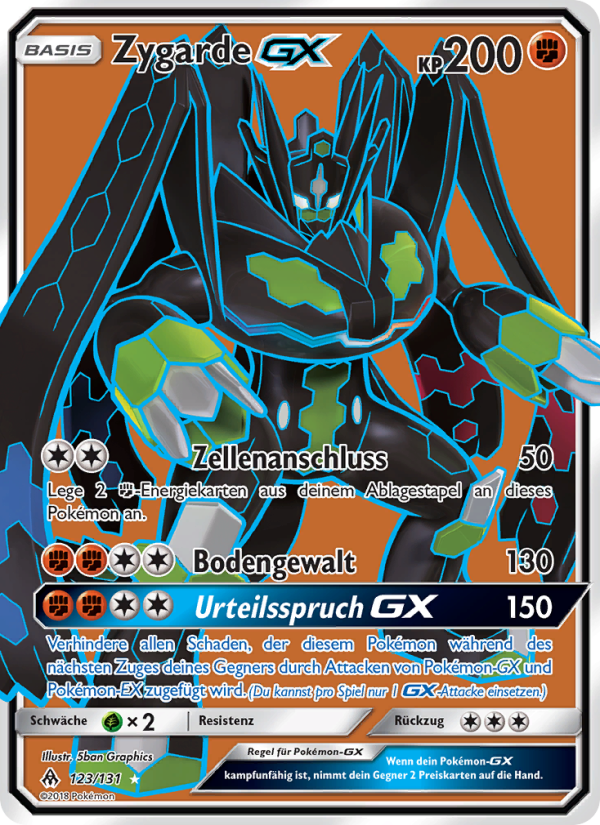 Zygarde GX 123 — Grauen Der Lichtfinsternis (German Pokémon TCG card)