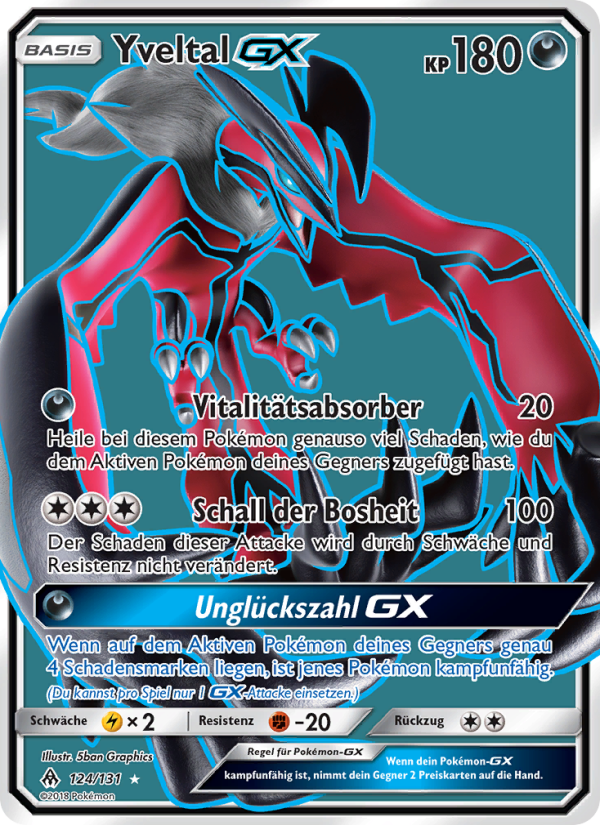 Yveltal GX 124 — Grauen Der Lichtfinsternis (German Pokémon TCG card)
