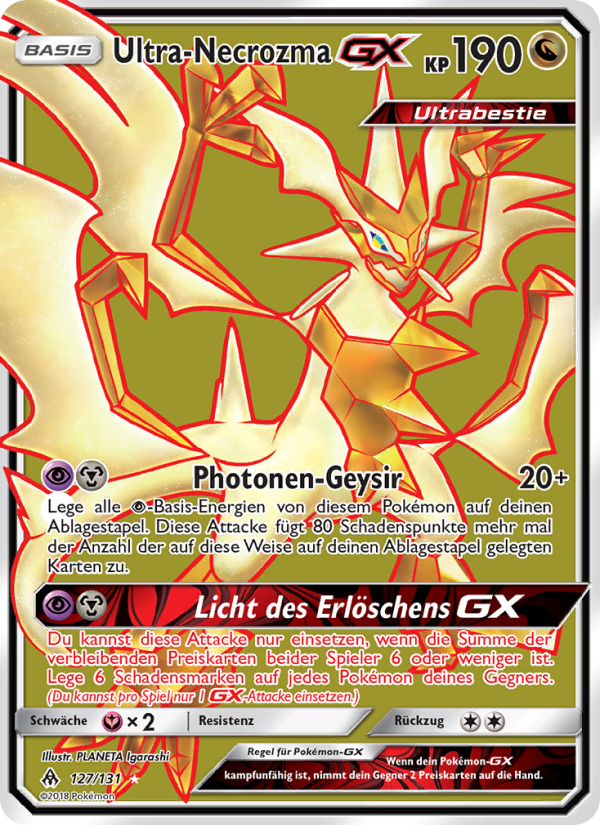 Ultra-Necrozma GX 127 — Grauen Der Lichtfinsternis (German Pokémon TCG card)