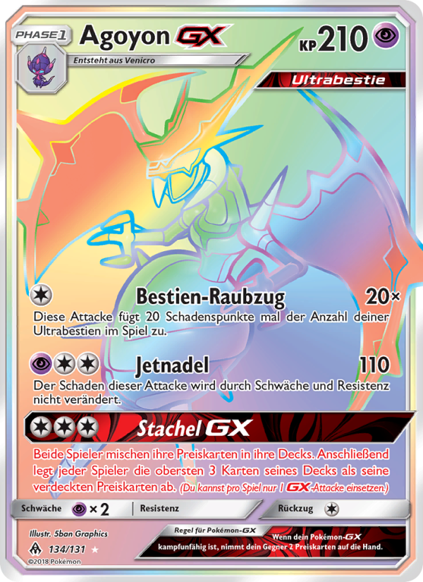 Agoyon GX 134 — Grauen Der Lichtfinsternis (German Pokémon TCG card)