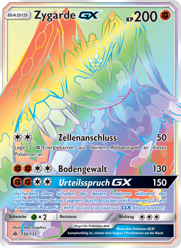 Zygarde GX 136 — Grauen Der Lichtfinsternis (German Pokémon TCG card)