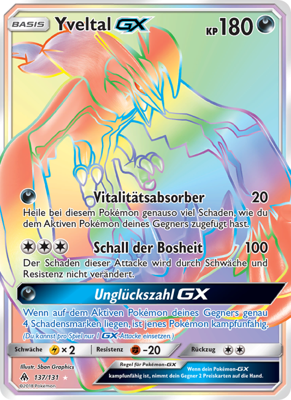 Yveltal GX 137 — Grauen Der Lichtfinsternis (German Pokémon TCG card)