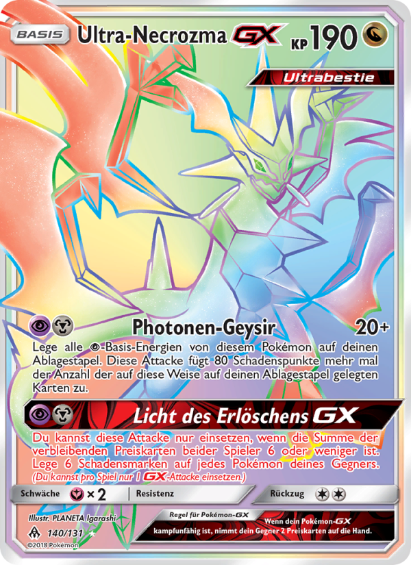Ultra-Necrozma GX 140 — Grauen Der Lichtfinsternis (German Pokémon TCG card)