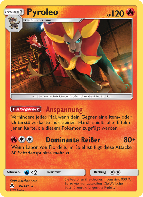 Pyroleo 19 — Grauen Der Lichtfinsternis (German Pokémon TCG card)