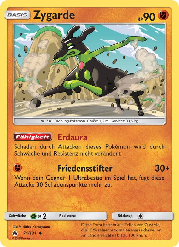 Zygarde 71 — Grauen Der Lichtfinsternis (German Pokémon TCG card)