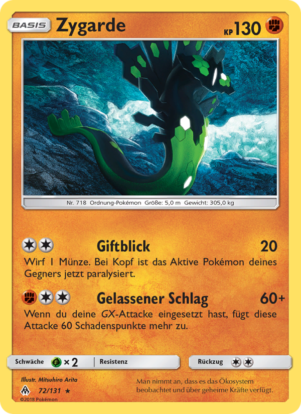 Zygarde 72 — Grauen Der Lichtfinsternis (German Pokémon TCG card)
