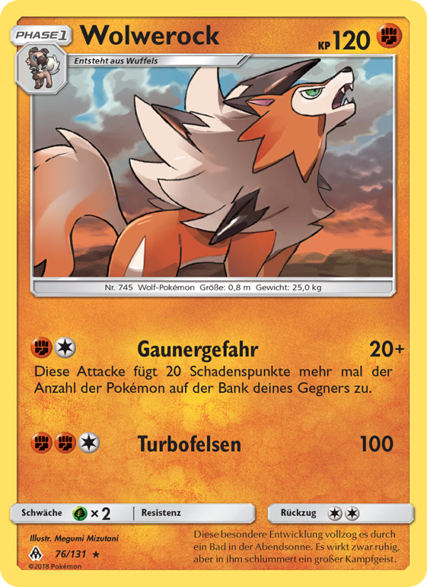 Wolwerock 76 — Grauen Der Lichtfinsternis (German Pokémon TCG card)