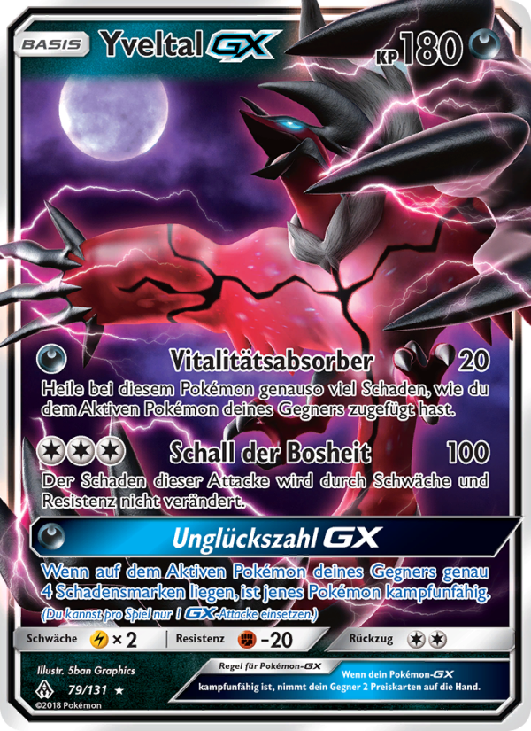 Yveltal GX 79 — Grauen Der Lichtfinsternis (German Pokémon TCG card)